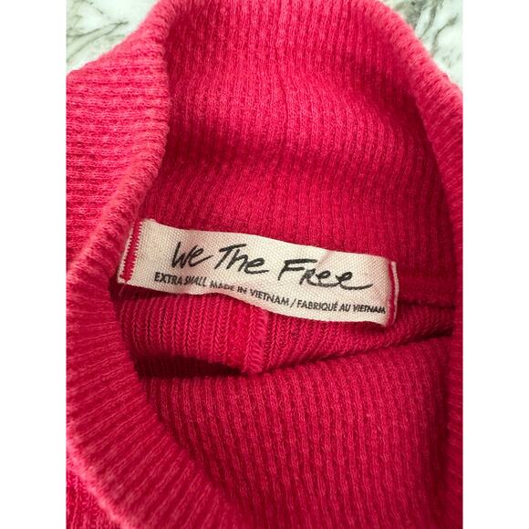 FREE PEOPLE Rivet Studded Cuff Mock Neck Thermal Long Sleeve Shirt Top XS - Picture 8 of 9